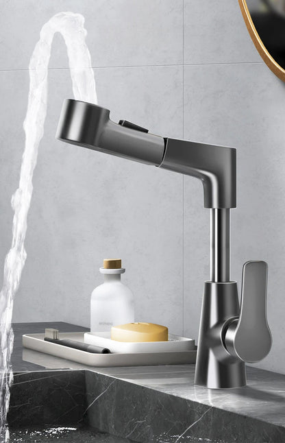 Basin Faucet Bathroom Pull Out Lift Mixer Tap