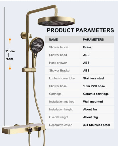 Vgx Gold Shower System Bathroom Shower Faucet 3-Way