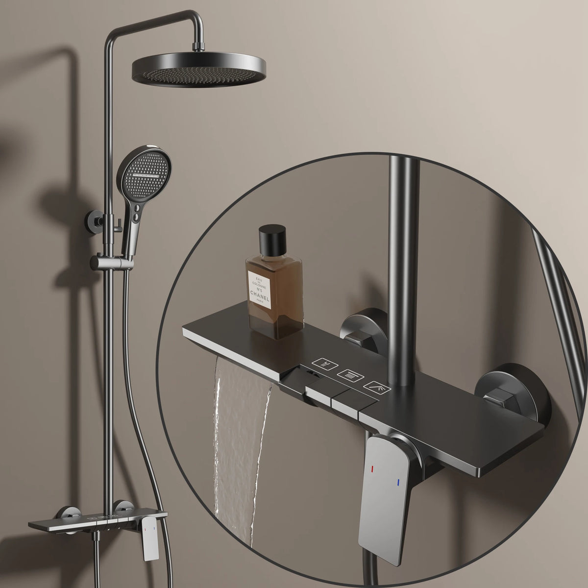 Newly Piano Bathroom Shower Premium Brass Cold Bathroom