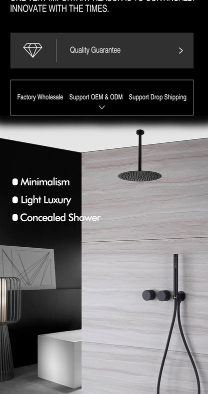 Ceiling Arm Shower Faucet Ways Bathroom Tap Embedded