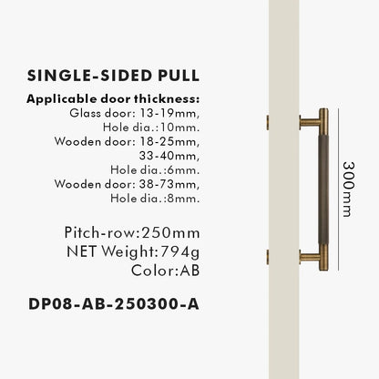 Nurlin Brass Door Double Sided Knurled Pull Bar