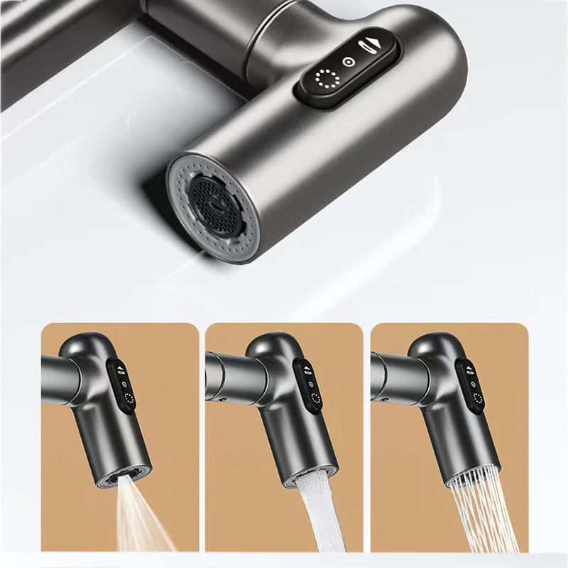 Digital Display Led Basin Faucet 360 Rotation Multi-Function