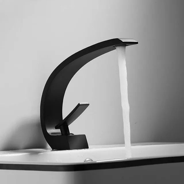 Basin Faucet Modern Bathroom Mixer Tap Black Gold