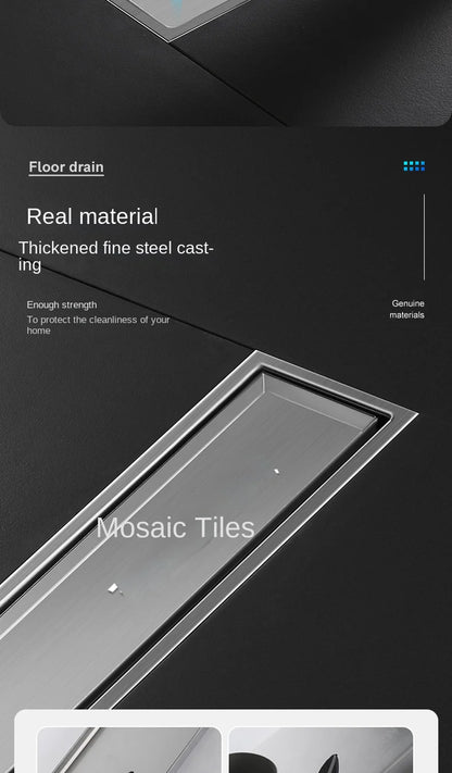 Luxury Hidden 304 Stainless Steel Rectangular Floor Drain