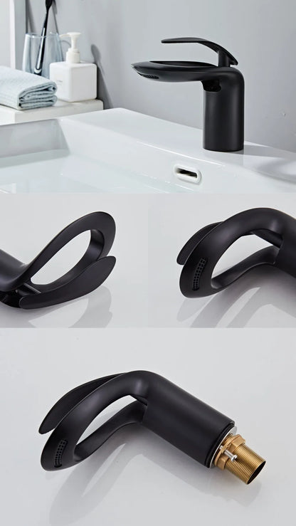 Tolm Waterfall Basin Faucet Water Tap Chrome Bathroom