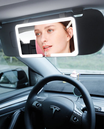 Rechargeable Led Car Sun Visor Vanity Mirror Hd