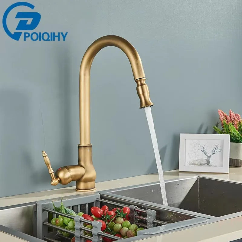 Brushed Gold Thermostatic Shower Mixer Valve Brass 3-Ways