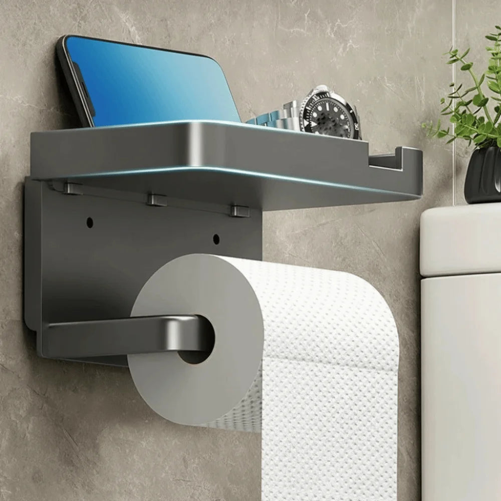Plastic Toilet Paper Holder Wall Mounted No Drilling