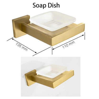 Gold Brushed Bathroom Hardware Towel Bar Rail Toilet