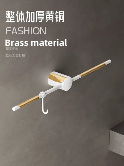 Bathroom Towel Rack Brass Wall-Mounted Toilet Space White