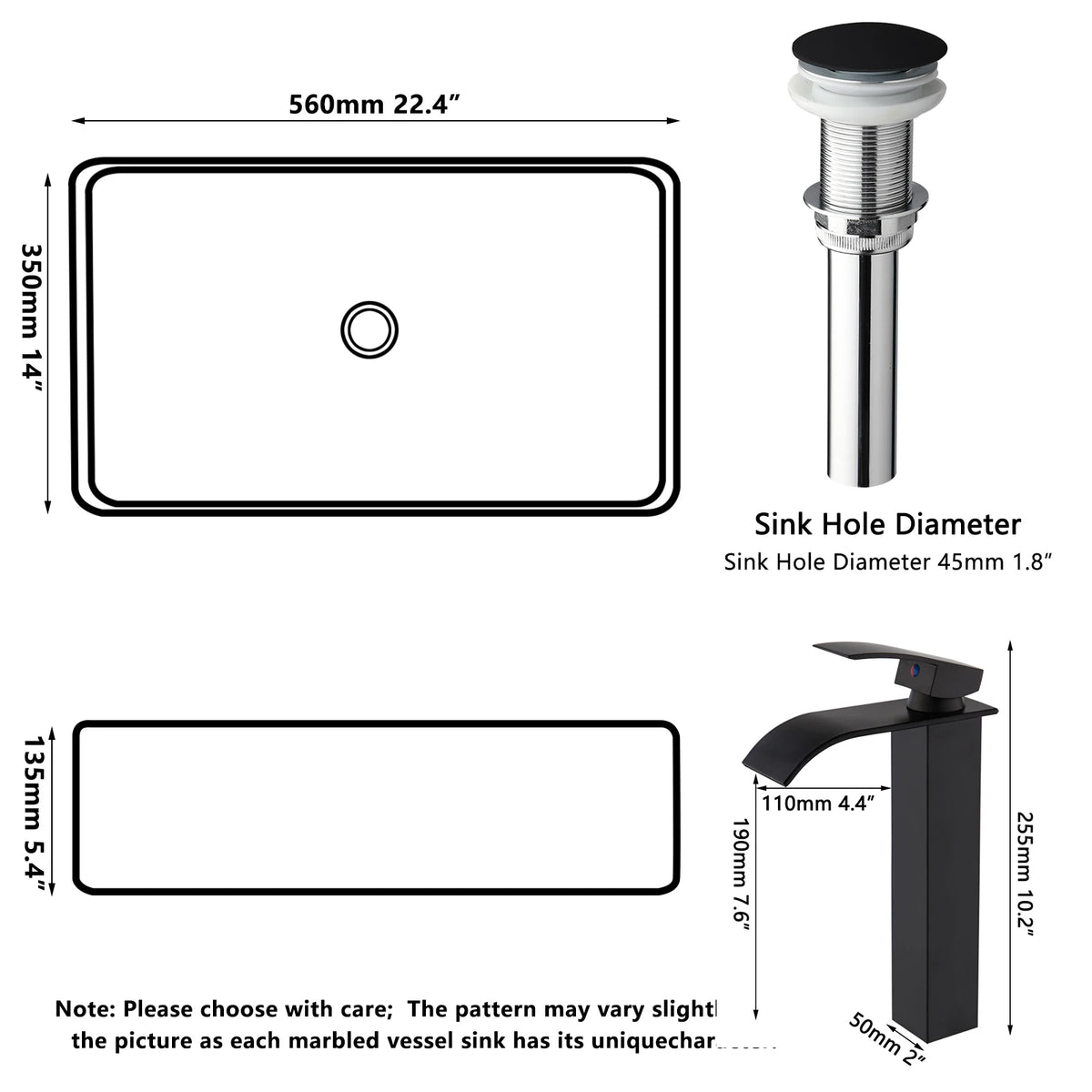 Kemaidi Bathroom Sink Vessel Sink Basin Above Counter