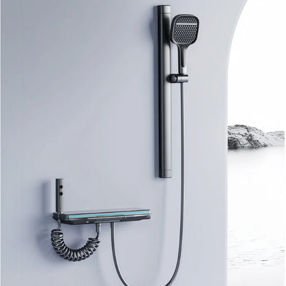 Brass Smart Temperature Display Shower System Bathtub Faucet