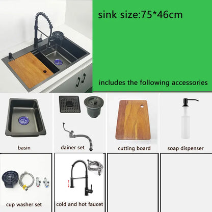 Nano Sink Matte Black Above Mount Washing Basin