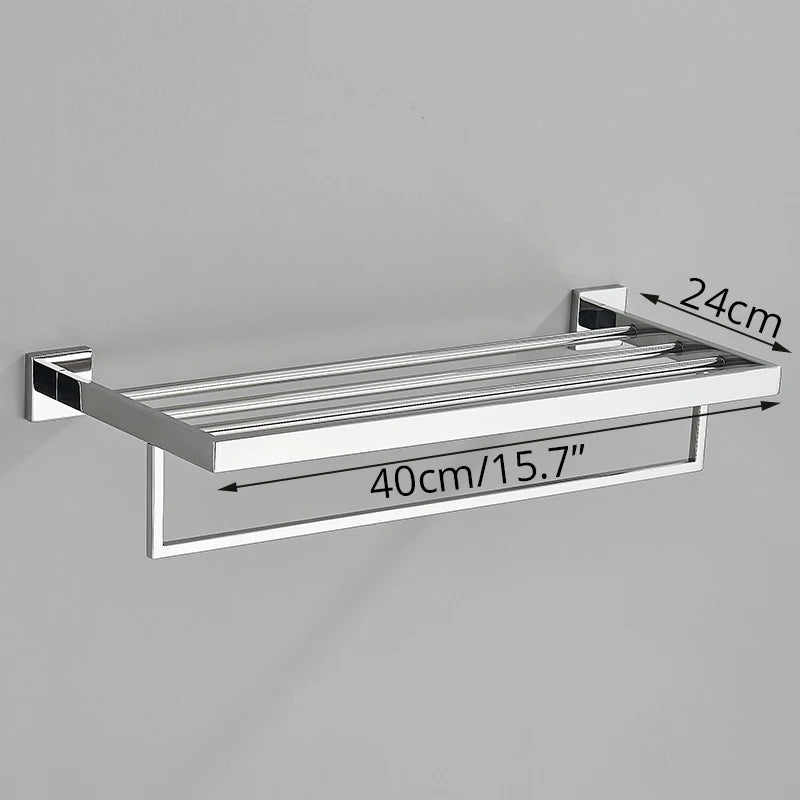 Bathroom Hardware Chrome Robe Hook Towel Rail Bar