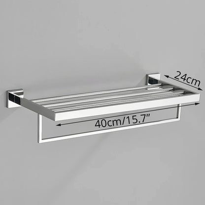 Bathroom Hardware Chrome Robe Hook Towel Rail Bar