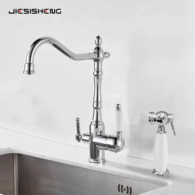 Brass Light Luxury Three-In-One Pure Water Faucet Sink
