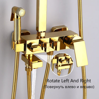 Oxg Bright Golden Shower Faucets Bathroom Shower Mixer