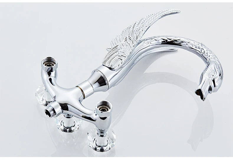 Ellen Bathtub Faucet Gold Swan Hand Shower Wall