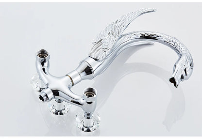 Ellen Bathtub Faucet Gold Swan Hand Shower Wall