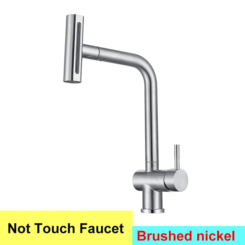 Touch On Pull Out Sink Faucet Stainless Steel