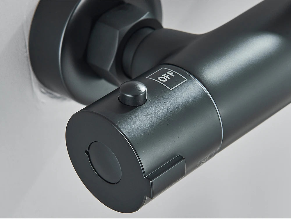 Chrome Black Bathtub Faucet Wall Mounted Thermostatic Shower