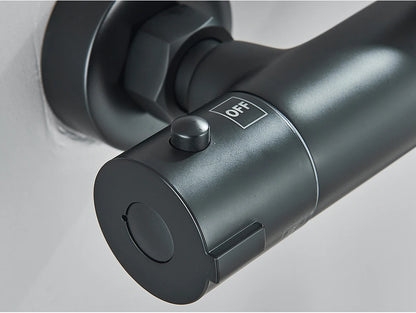 Chrome Black Bathtub Faucet Wall Mounted Thermostatic Shower