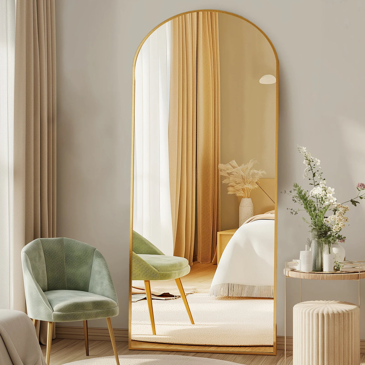 Mcq Rectangle Arched Full Length Mirror Stand Full