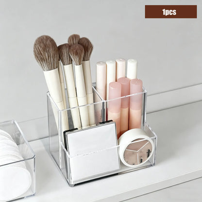 1/2pc Transparent Makeup Storage Box Acrylic Mirror Cabinet