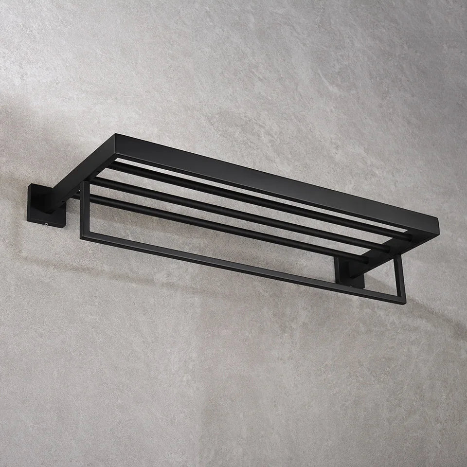 Matte Black Bathroom Hardware 304 Stainless Steel Towel