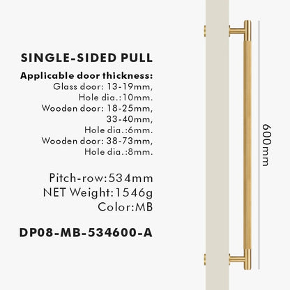 Nurlin Brass Door Double Sided Knurled Pull Bar