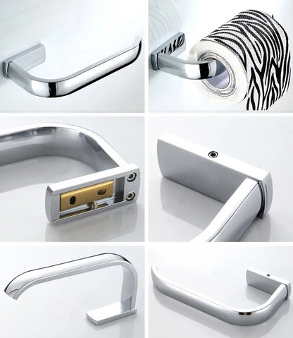 Polished Chrome Brass Square Bathroom Bath Hardware Towel