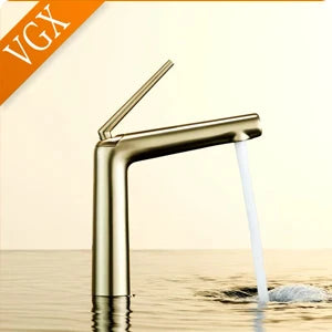 Vgx Brushed Gold Bathroom Faucets Square Basin Mixer