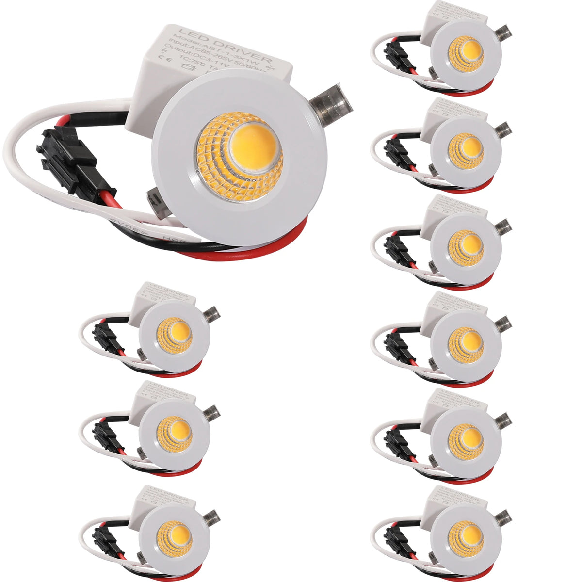 10pc/Pack Mini Cob Led Spotlights 3w 29mm 100v-240v