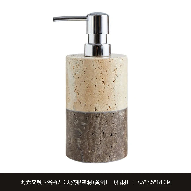 Marble Lotion Bottle Color-Blocked Leopard Print Mouthwash Cup