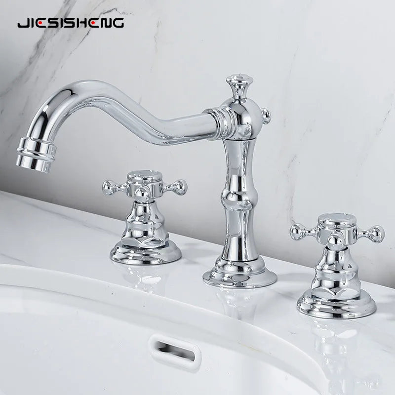 Widespread Bathroom Sink Faucet Hole Deck Mounted Dual