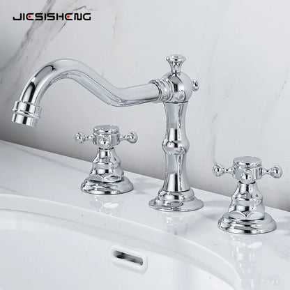 Widespread Bathroom Sink Faucet Hole Deck Mounted Dual