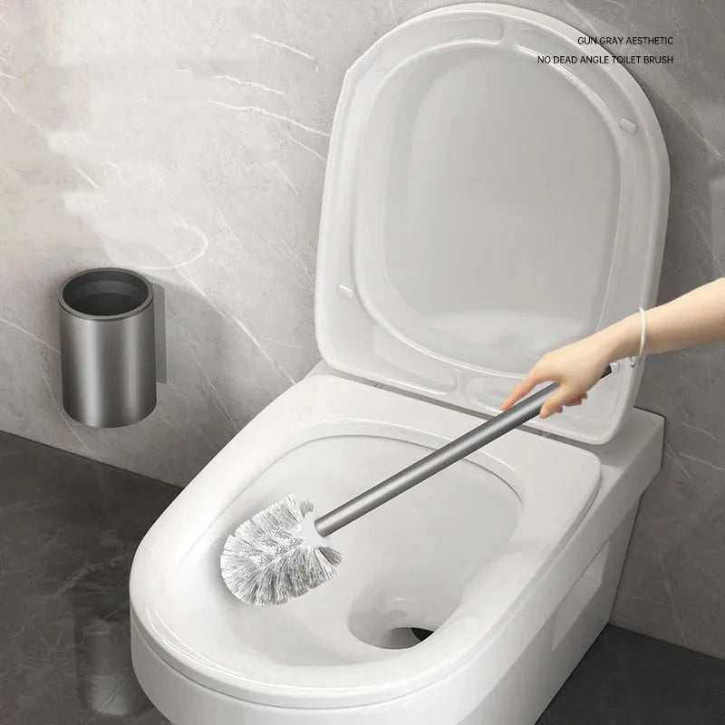 Bathroom Toilet Brush Holder Cleaning Space Aluminum Wall
