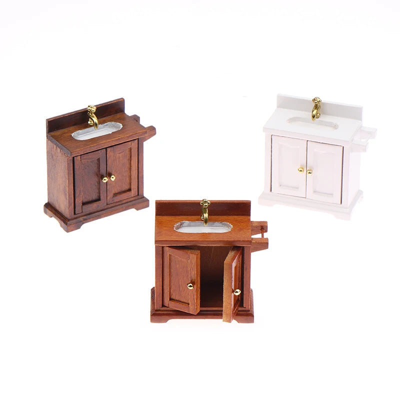 Realistic 1/12 Scale Dollhouse Simulation Wash Basin Toy