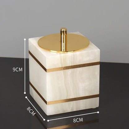 White Onyx Natural Marble Bathroom Gold Luxury Soap