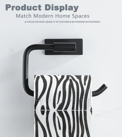 Black Stainless Steel Toilet Paper Holder Wall Mounted