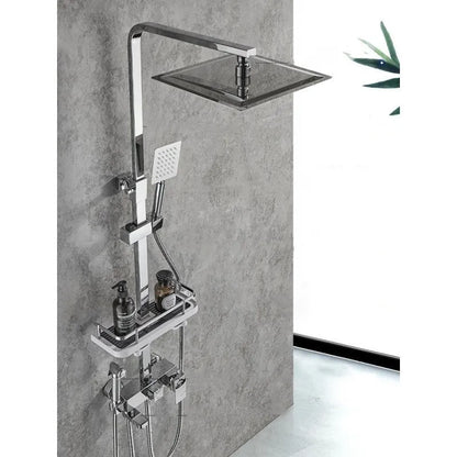 Sinlaku Rainfall Bathroom Shower Faucet Rack Shelf Bathtub