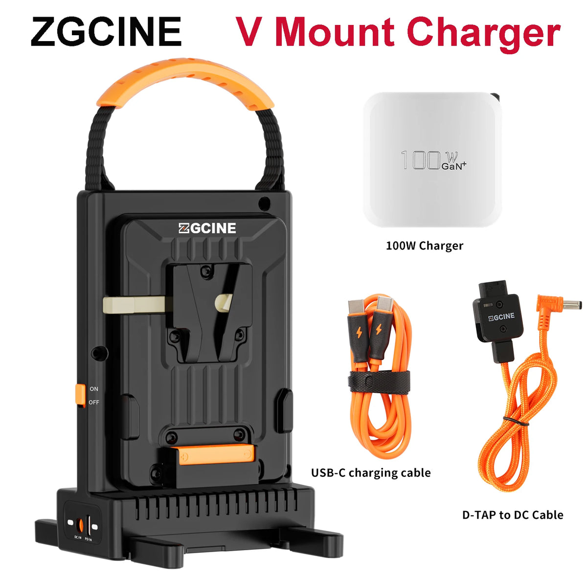 Zgcine 100w V-Lock Battery Charger V-Mount Charger Dual