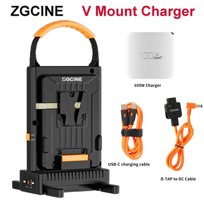Zgcine 100w V-Lock Battery Charger V-Mount Charger Dual
