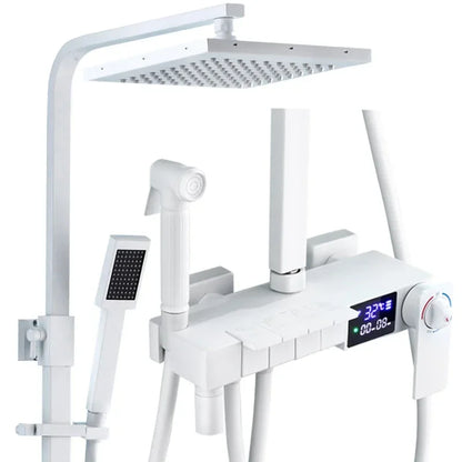 Brushed Gold Piano Digital Shower System Cold Brass
