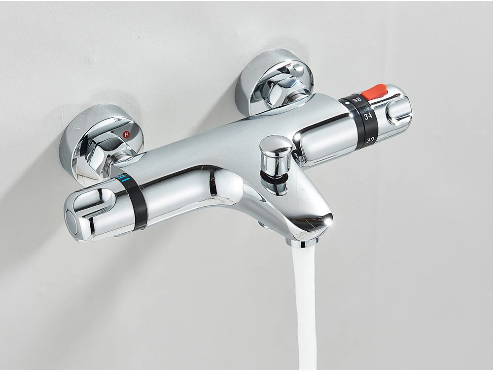 Chrome Thermostatic Shower Faucets Bathroom Thermostatic Mixer