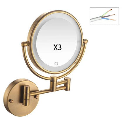 Bathroom 8-Inch Makeup Mirror Folding Rotating Telescopic Mirror