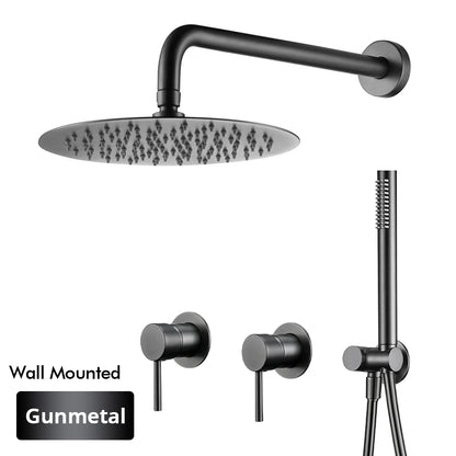 Rainfall Shower Rose Gold Wall Mounted Bathroom Shower