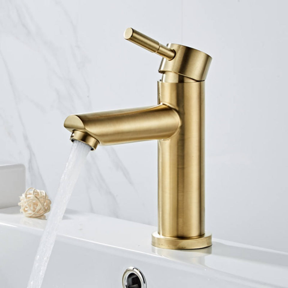 Brushed Gold Bathroom Faucet Modern Lavatory Vanity Sink