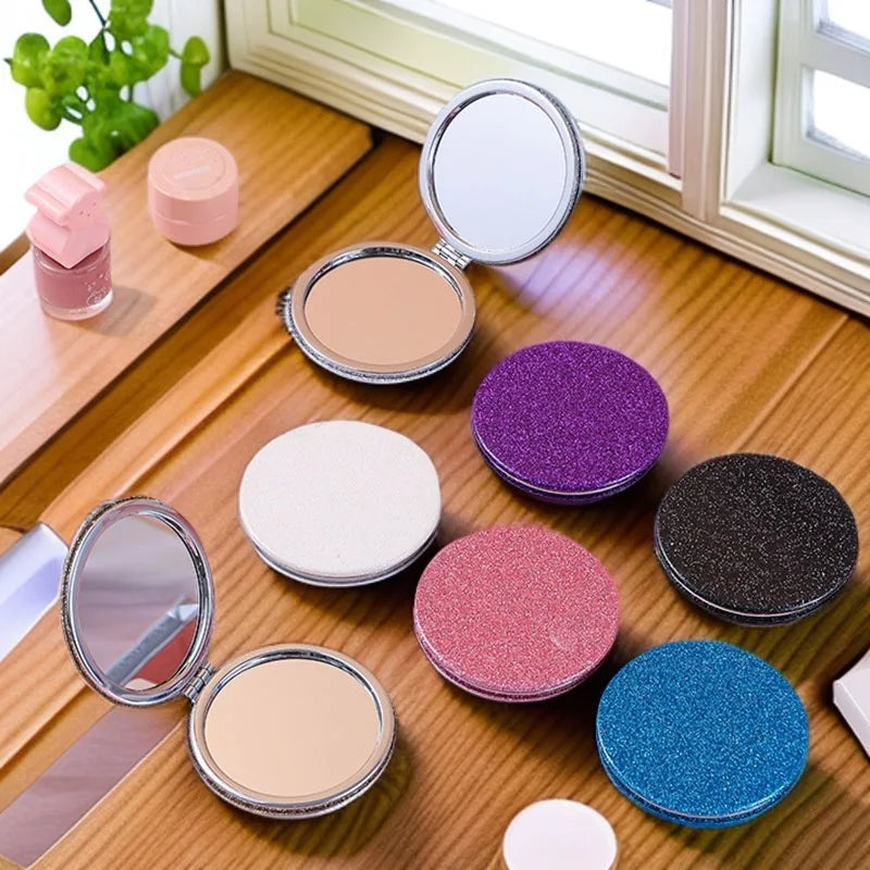 Folding Makeup Mirror Stylish Round Travel Mirror Double