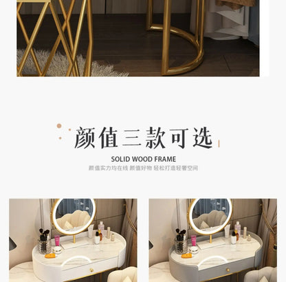 Pink White Vanity Table Women Luxury Nail European